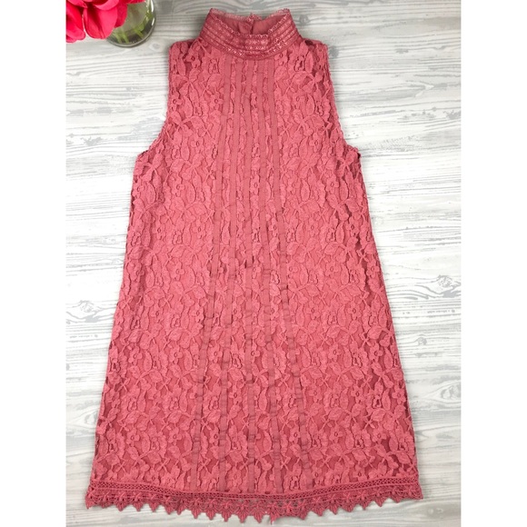 Xhilaration Dresses & Skirts - lace crochet mock neck shift dress